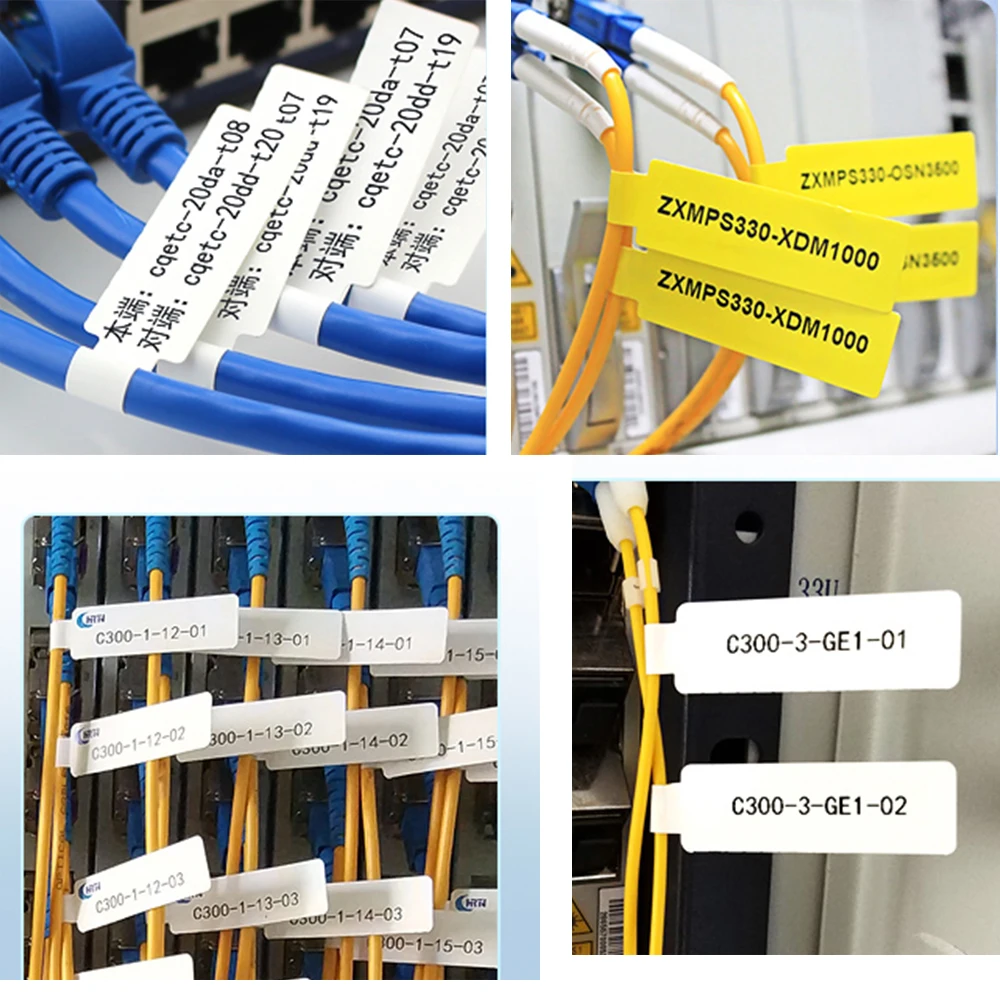 5Rolls Cable Label for NIIMBOT D101 D11 D110 Label Printer Machine Flag Pigtail Network Cable Paper Thermal Sticker Waterproof