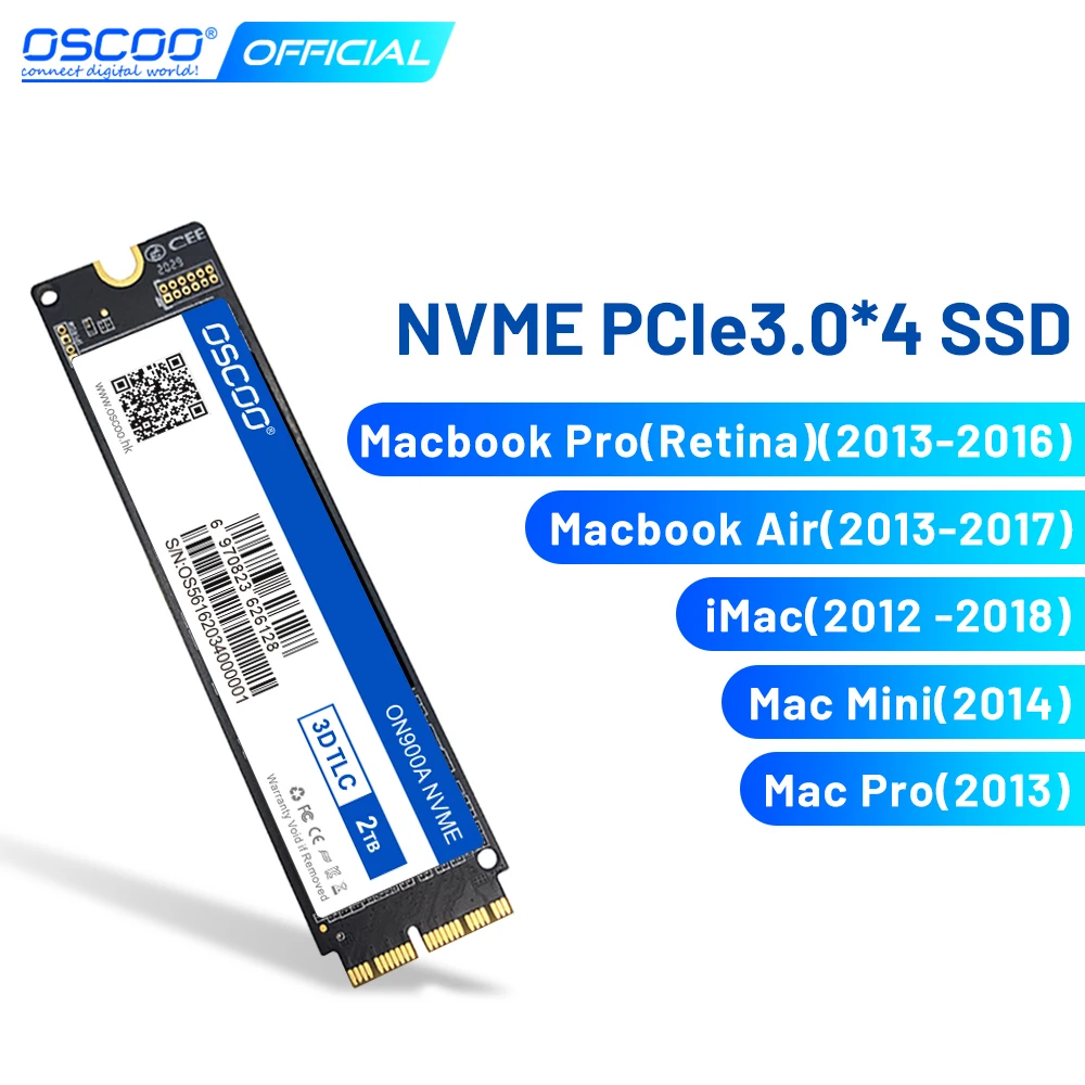 Estado Sólido para Macbook Air 512gb 1tb 2013 2014 2023 Pro Retina A1502 A1398 Imac A1418 A1419 A1465 A1466 Unidade de