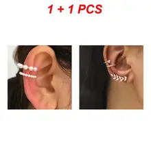  1~7PCS Bohemian NO Piercing Crystal Rhinestone Ear Cuff Wrap Stud Clip Earrings For Women Girl Trendy Earrings Jewelry Bijoux 