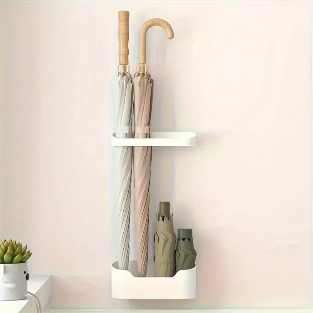 1 Set of Wall-mounted Umbrella Storage Rack Hole-free Multi-functional Household Umbrella Storage Rack Sun Box umbrella storage rack