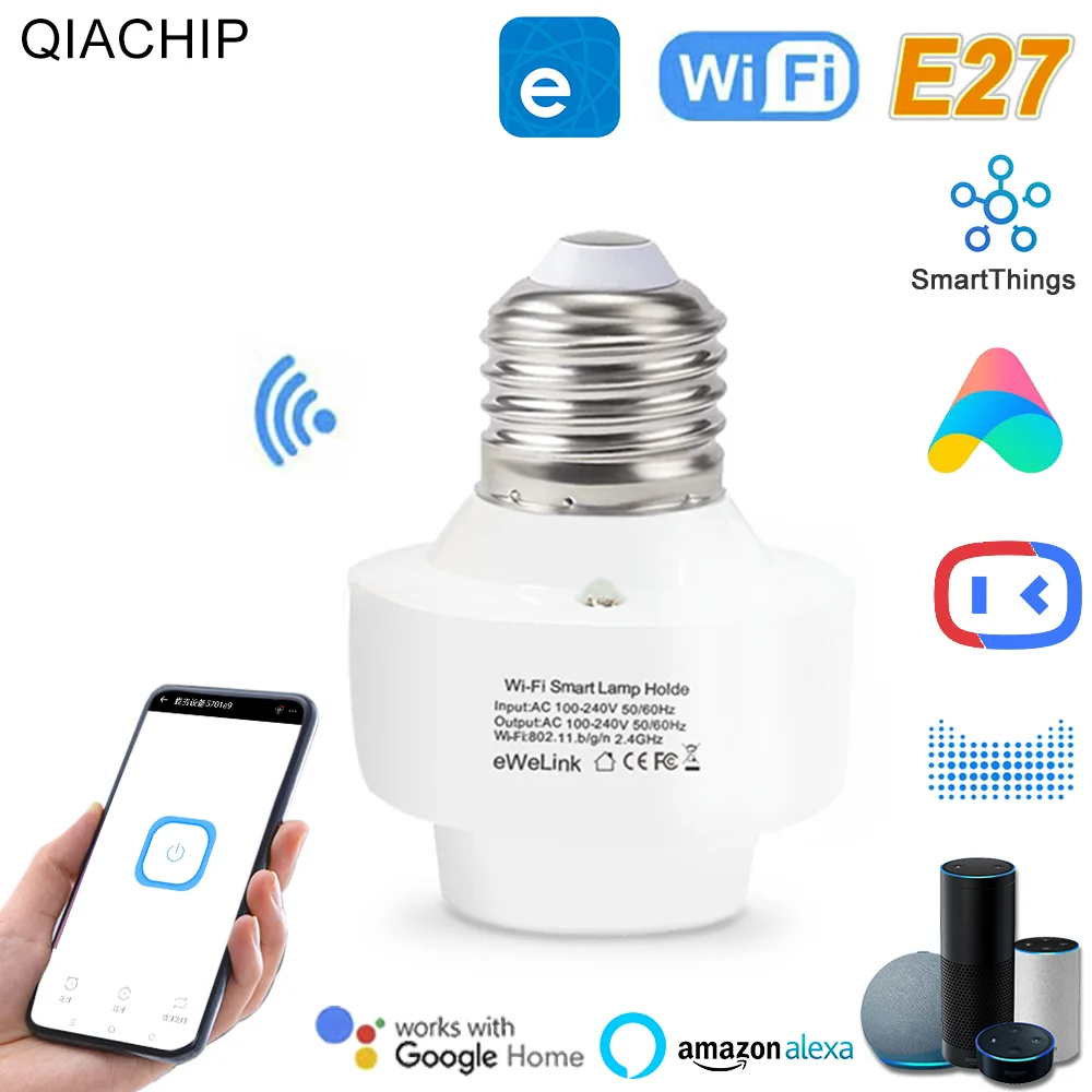 Wifi Smart Light Bulbs Adapter Mini e27 Lamp Holder Remote Remote Control Smart Home Alexa