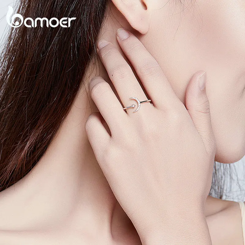Silver Ring 925 Sterling Silver Simple Minimalist Open Adjustable Finger Rings Women Fashion Band Female Bijoux SCR555