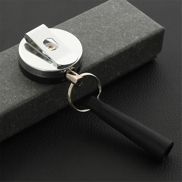 4cm Diameter Metal Badge Reel with Silicone Pen Cap Keyring Type