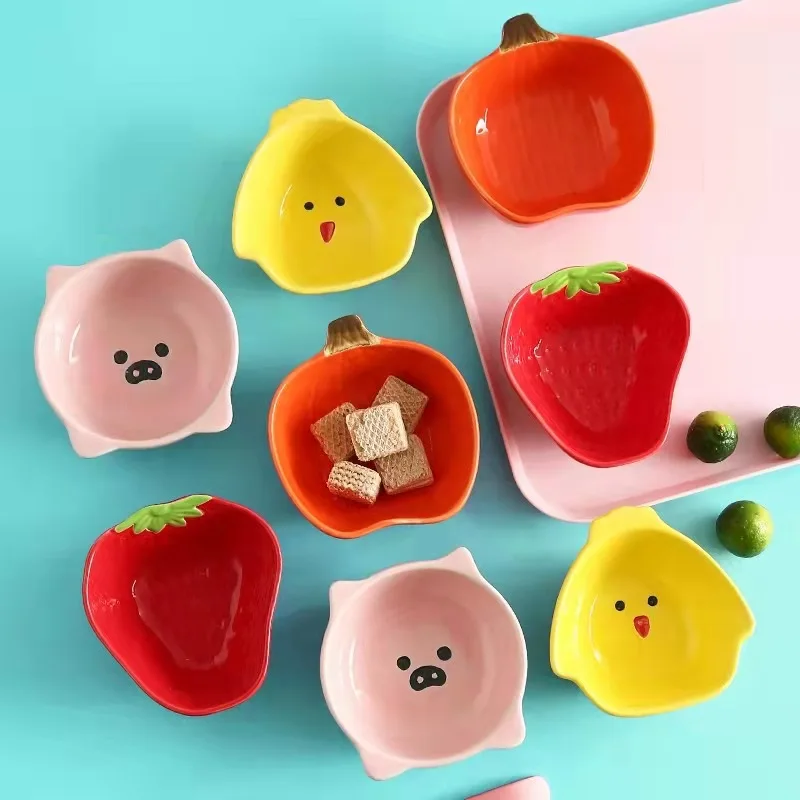 

Cartoon ceramic small dish dipping sauce dish dessert dessert bowl home snack dish spit bone dish creative seasoning dish