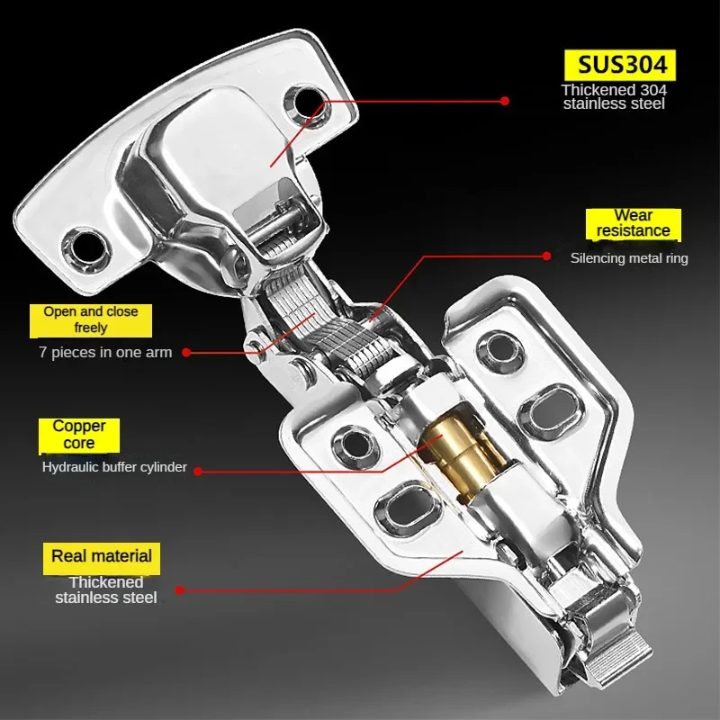 C Series Hinge Stainless Steel Door Hydraulic Hinges Damper Soft Close For Cabinet Cupboard Furniture Hardware Stainless Steel Hinges