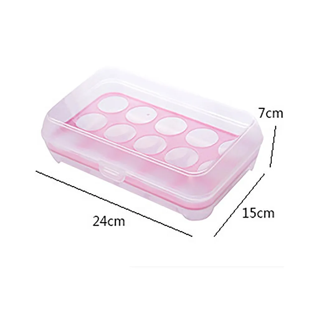 Single Layer Refrigerator Food 15 Eggs Airtight Storage Container Plastic Box 6