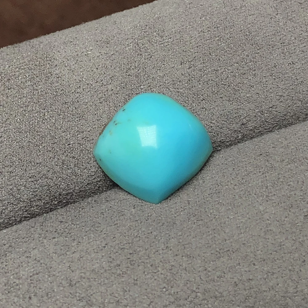 Natural plain 3.29ct square turquoise bare stone pendant bracelet and other jewelry with main stone