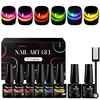 8Pcs/Set Rainbow Glitter Cat Magnetic Nail Gel Set Polish Snowlight Semi Permanent Soak Off Sparkling Art Nail Varnish Kit 1