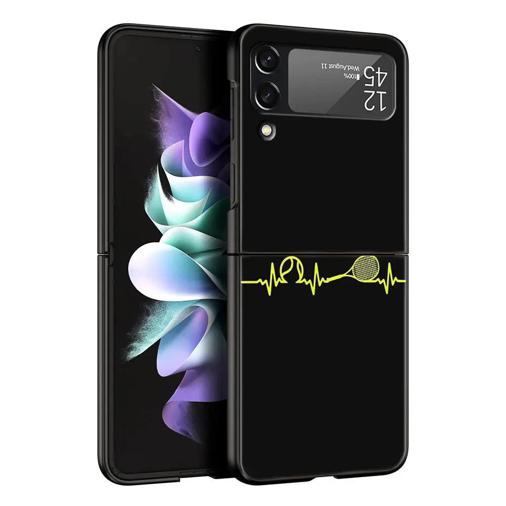 Elegant Black Tennis-Inspired Foldable Phone Case - Durable Hard Shell Cover