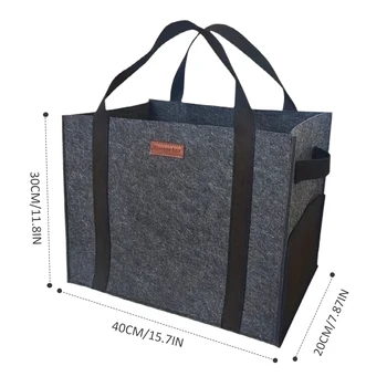 Grocery Bag Felt Tote Shopping Bag Large Reusable Tool Storage Bag Collapsible Utility Tote Handbag for Picnic Beach Pool Travel 6