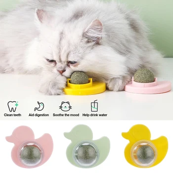 Cat Mint Ball Rotating Ball Wall Cat Toy Accessories For Cats Games Catnip Licking Snacks Mint.jpg