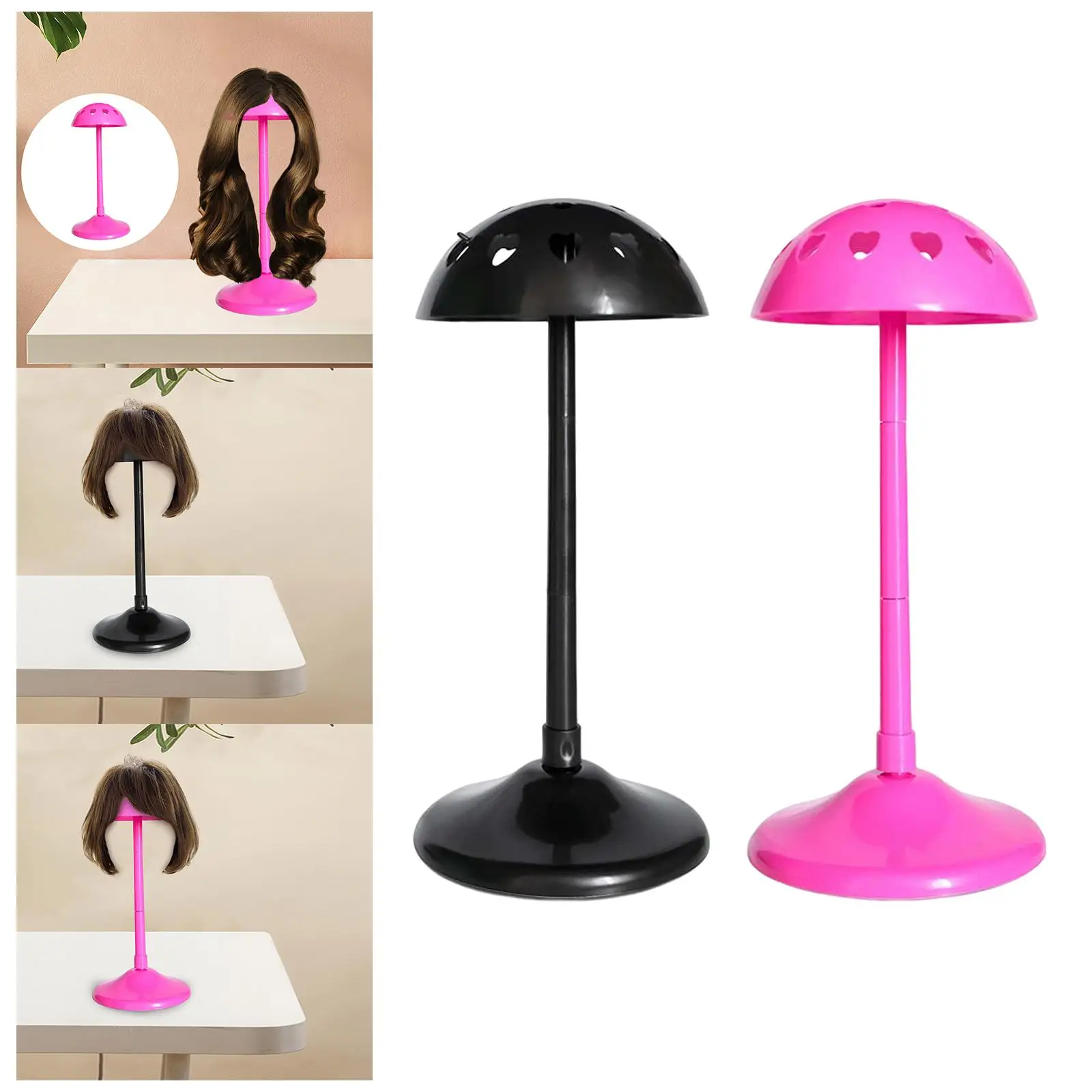 

Set of 2Pcs PP Hat Display Stand Adjustable Height for Hairdresser Barber