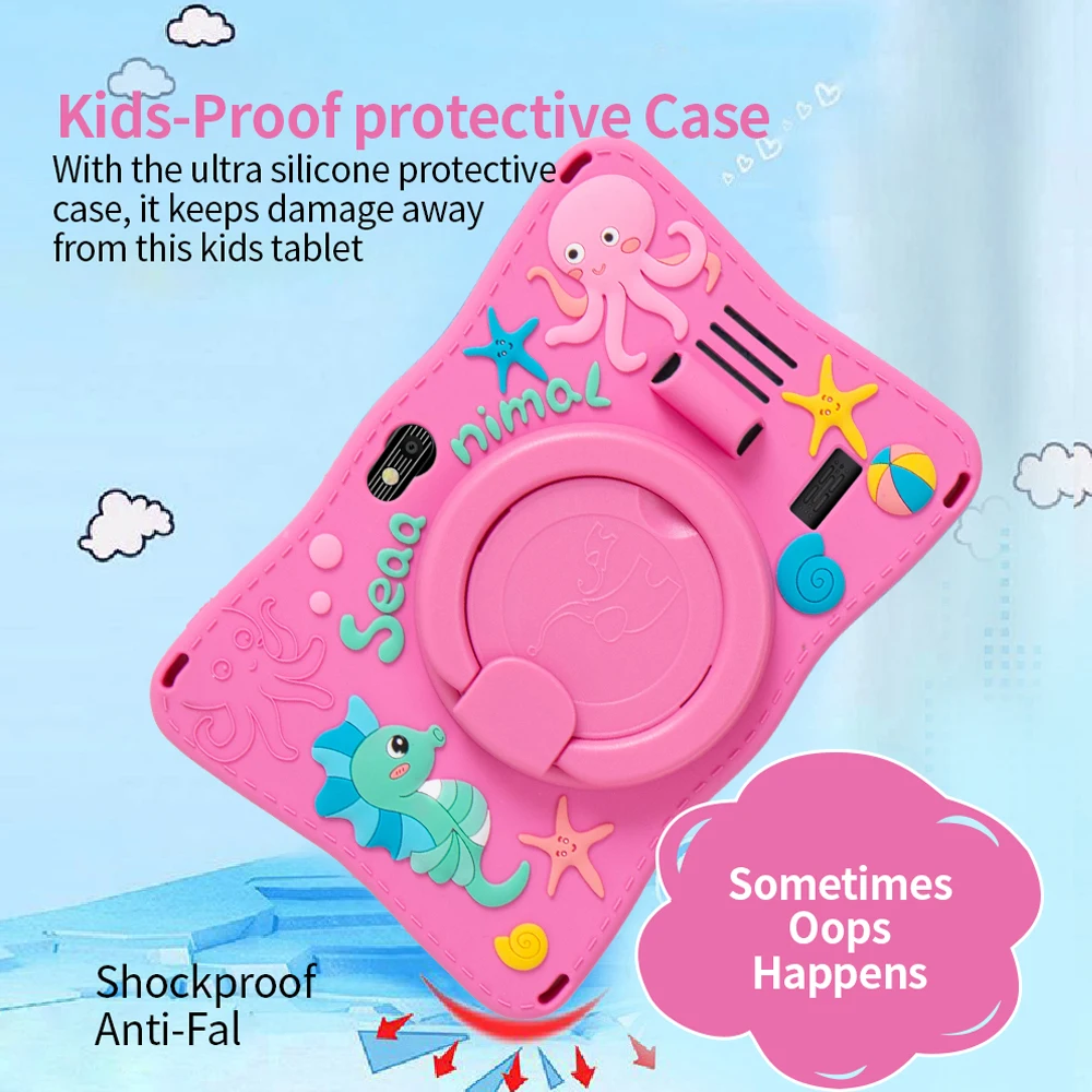 BDF Tablet for Kids 7 Inch Android 11 System 32 GB WiFi Bluetooth Dual Camera Educational Software Installed with Proof Case 2
