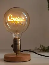  Edison Led Filament Bulb 220V E27 110V E26  4W Retro Style Curved Letter Home Love Dream Desk Lamp Decorative Night Light 