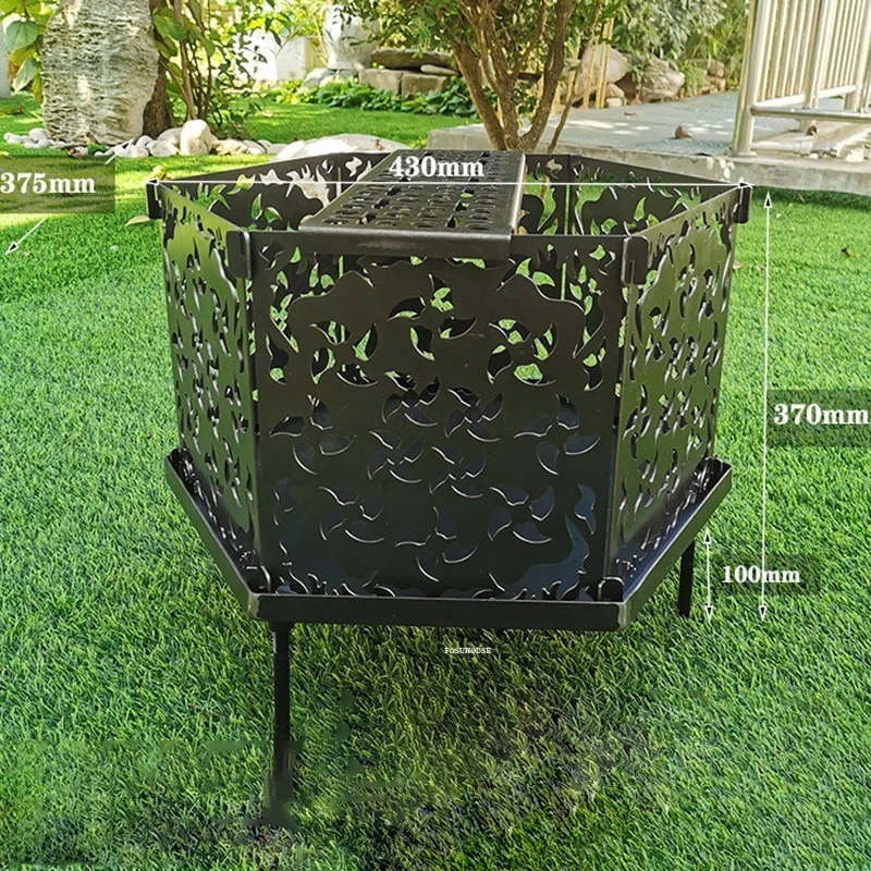 Modern Iron Fire Pit for Outdoor Heater Household Campfire Stand Creative Leisure Portable Outdoor Camping Charcoal Brazier