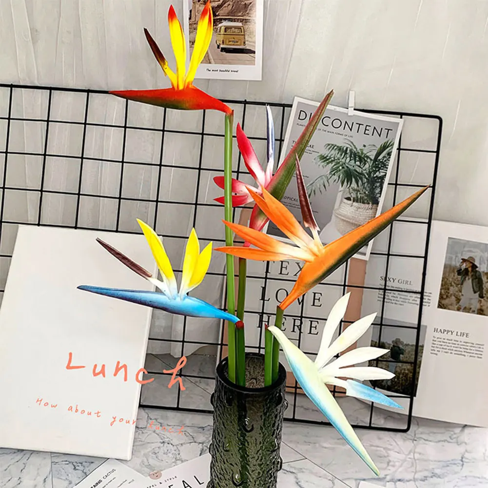 1 Pz 57Cm Artificiale Singolo Ramo Strelitzia Reginae Uccello Del Paradiso Fiore Morbido Simulazione Piante Regalo Di Nozze Decorazione Della Casa