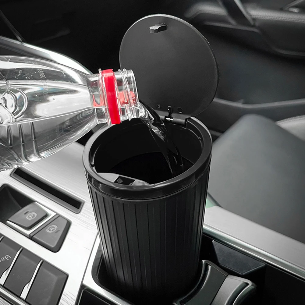 Car Interior Rubbish Container Press Type Car Trash Can Cup Holder Leakproof Vehicle Garbage Bin Large Capacity Automobile Parts, car trash can