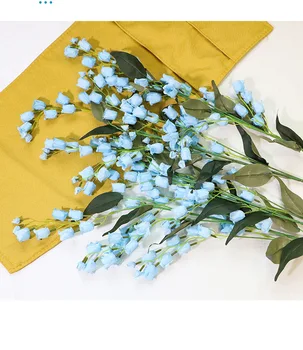 3PCS 100CM Long Lily of The Valley Artificial Flowers White Orchid Wedding Holding Flowers Bouquet Home Garden DIY Wedding Party 5