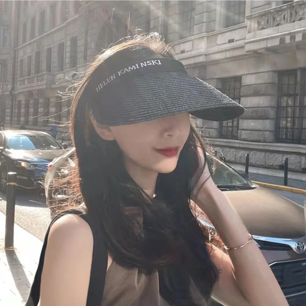Straw Hat Duck Summer Straw Hat Women's Sunshade Beach Travel Headband