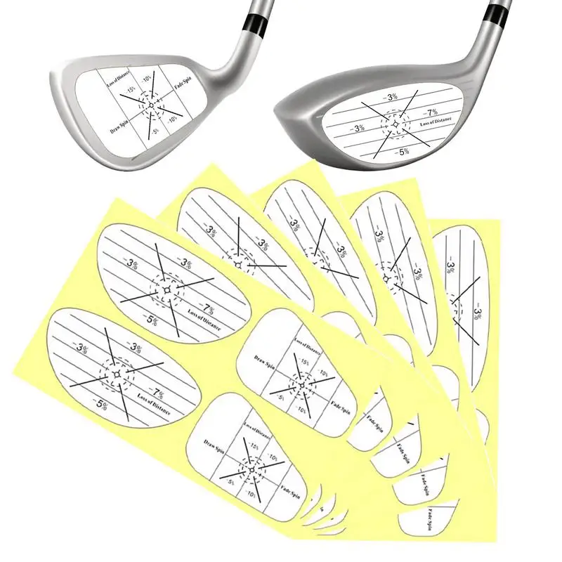 

Golf Club Stickers 5 Sheet Golf Strike Tape Impact Labels Golf Tape For Useful Training Aid Shot Consistency Analysis For Woods