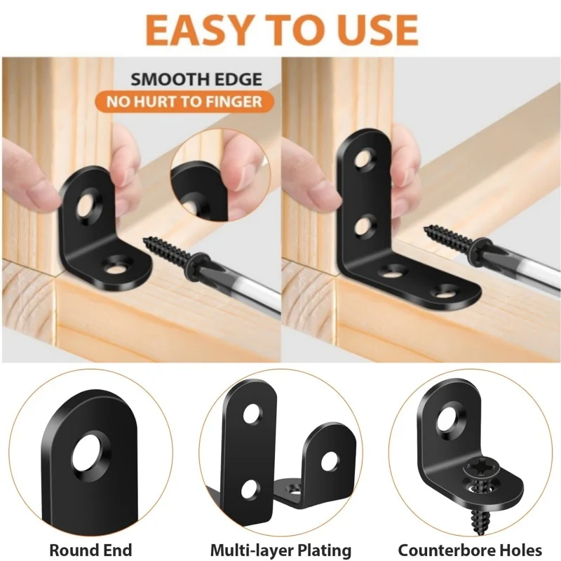 Staffe Angolari In Acciaio Inox - 30 Pezzi Con Viti - Per Mobili, Scaffali, Armadi - 3 Misure Diverse - Foto 9