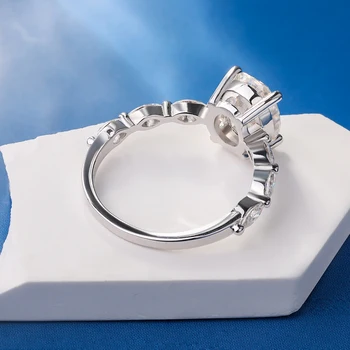 1ct 2ct Oval Cut All Moissanite Engagement Ring for Women 925 Sterling Silver Oval & Marquise Ring Wedding Bands Jewelry Gift 5