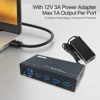 Sipolar A4U30 36W Powered Metal 4 Port USB 3.0 Super Speed Charger Hub Splitter With Din Rail Bracket 12V 3A Power Adapter 2