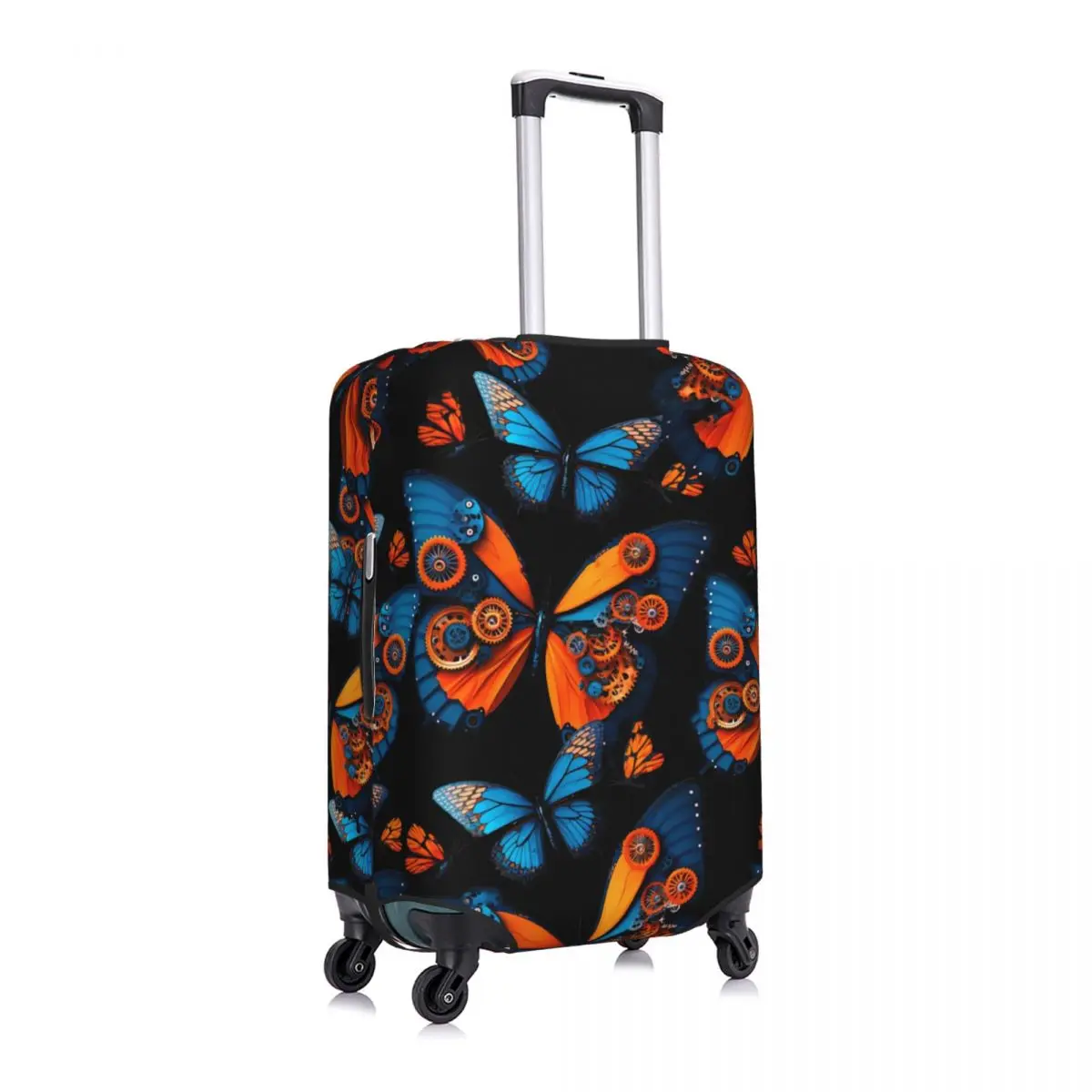 스팀펑크 나비 여행 가방 커버, 비행 추상 동물 탄성 수하물 액세서리, 여행 보호