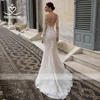 SwanSarah Wedding Dress Long Sleeve Detachable Train Sweetheart Appliques Mermaid Bride Gown customized N384 Vestido De Novia 4