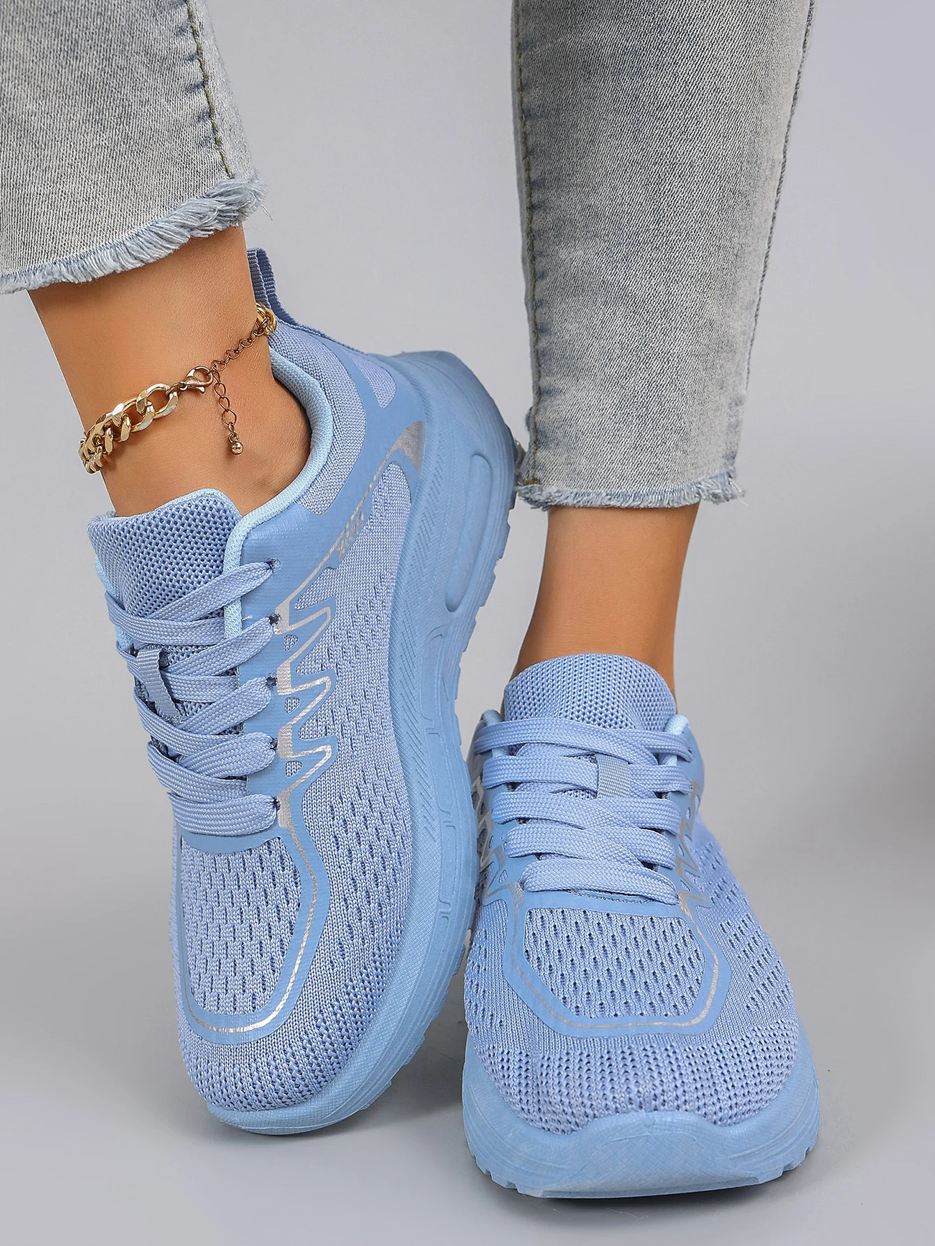Spring and Autumn New Product Women's Candy Color Simple, Comfortable, Breathable, Wear resistant Lace up Sports Shoes 4