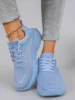 Spring and Autumn New Product Women's Candy Color Simple, Comfortable, Breathable, Wear resistant Lace up Sports Shoes 4