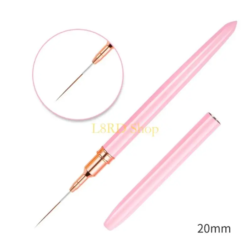 L8RD 5Pcs Art Liner Brushes Set Gel Polish Painting Design Brush Pen Set with Gold Handle for Pulling Lines