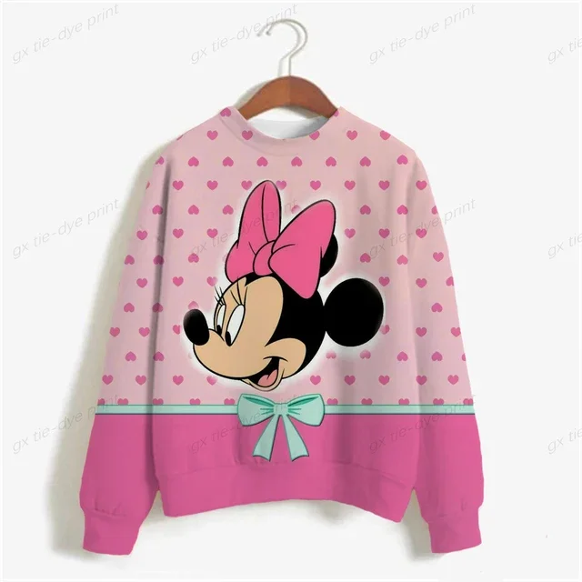 thumbnail image 1 of Sudadera con capucha para mujer de otoño 2024 con estampado de Minnie Mouse de Disney, sudadera holgada de dibujos animados para mujer, sudadera Harajuku para mujer, top coreano para mujer, 1 of 5