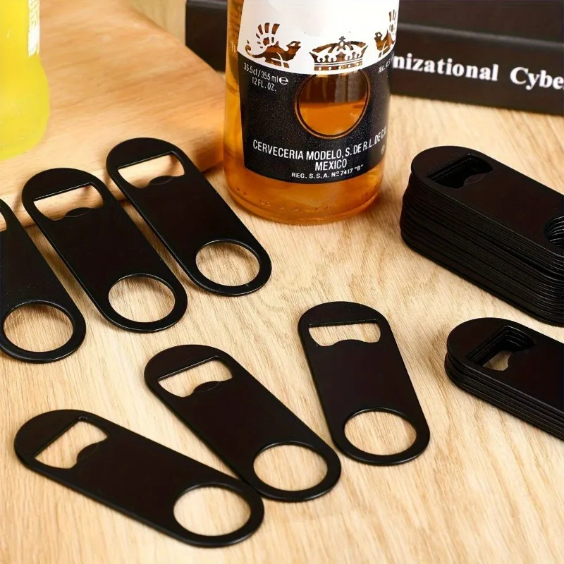 3pcs Heavy Duty Stainless Steel Flat Bottle Openers for Beer, Durable Bottle Openers, Kitchen Gadgets for Restaurants