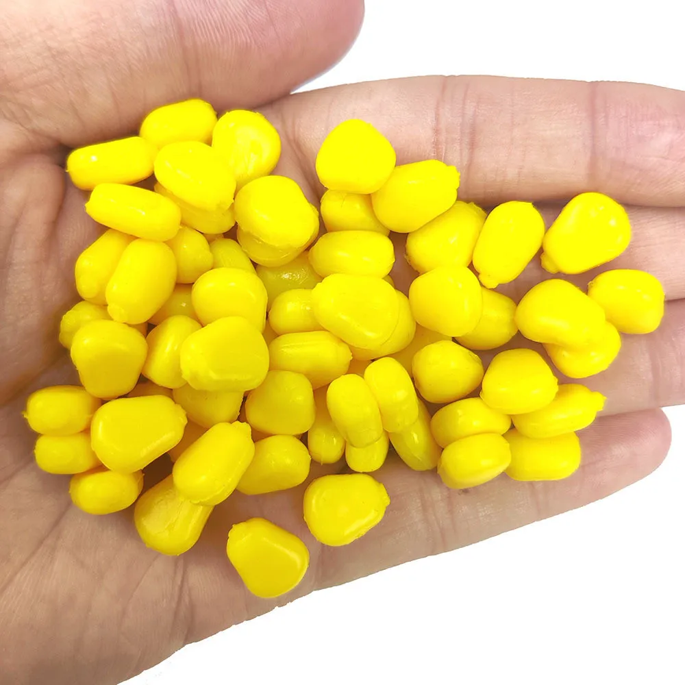 250pcs Simulation Fake Corn Sink Soft Baits for Carp Trout Fishing with Corn Scent 5 Colors Mixed Fishing Lures