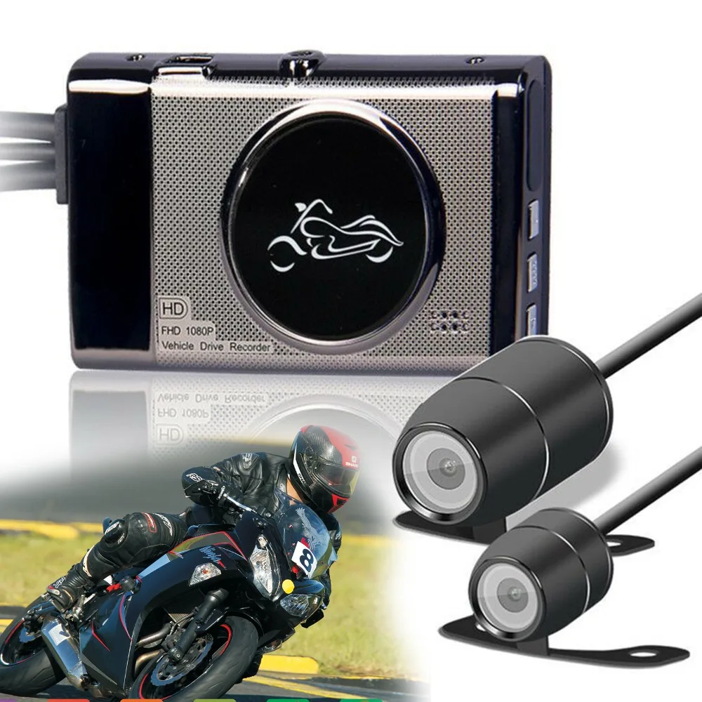 

M19 Cool Motorcycle 1080P Front 720P Rear Dual Round mini Camera DVR Motor Dash Cam Special Front Rear camera Recorder Motorbike