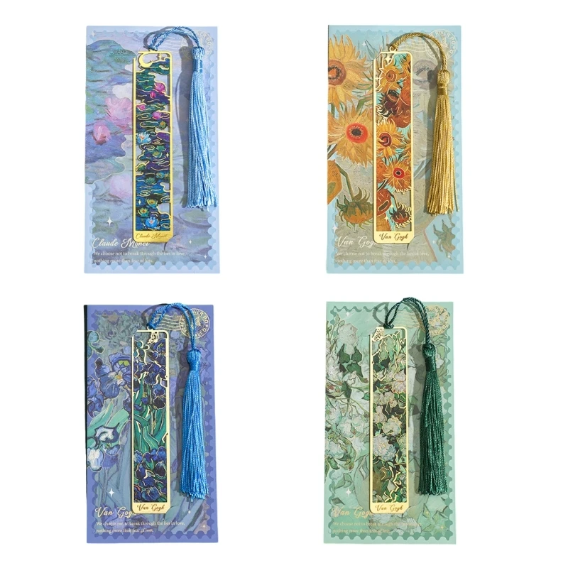 

Hollow Out Flower Bookmarks with Tassels Metal Book Mark Reading Accessories for Book Lover Writer Bookworms Reader Gift