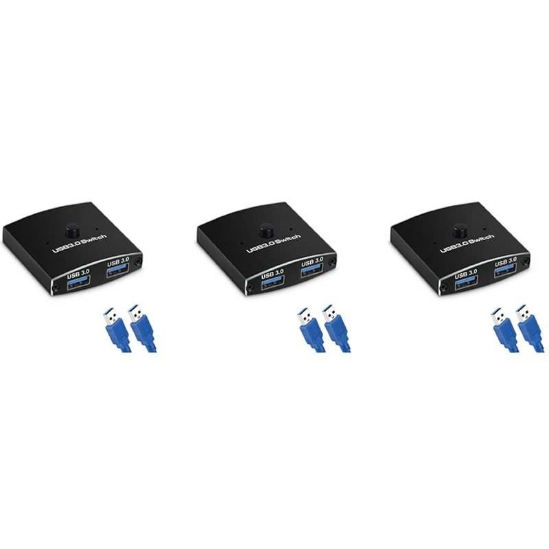 3X Usb 3.0 Selettore Interruttore Kvm Switch 5Gbps 2 In 1 Out Interruttore Usb Usb 3.0 Sharer Bidirezionale Per Stampante Tastiera Mouse