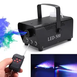 Machine à fumée Disco DJ 500W, télécommande sans fil, brumisateur de couleurs mixtes, éclairage de scène 3 en 1 pour spectacle et fête 