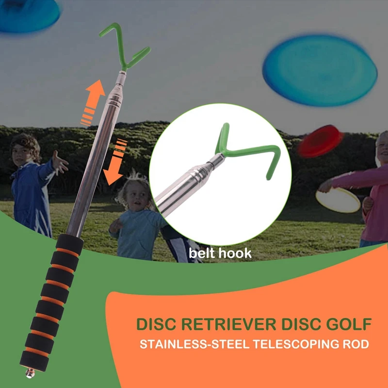 Disc Golf Retriever Telescoping Disc Golf Grabber Durable Stainless Steel Disc Golf Retrieving Device Retrieve Discs 2