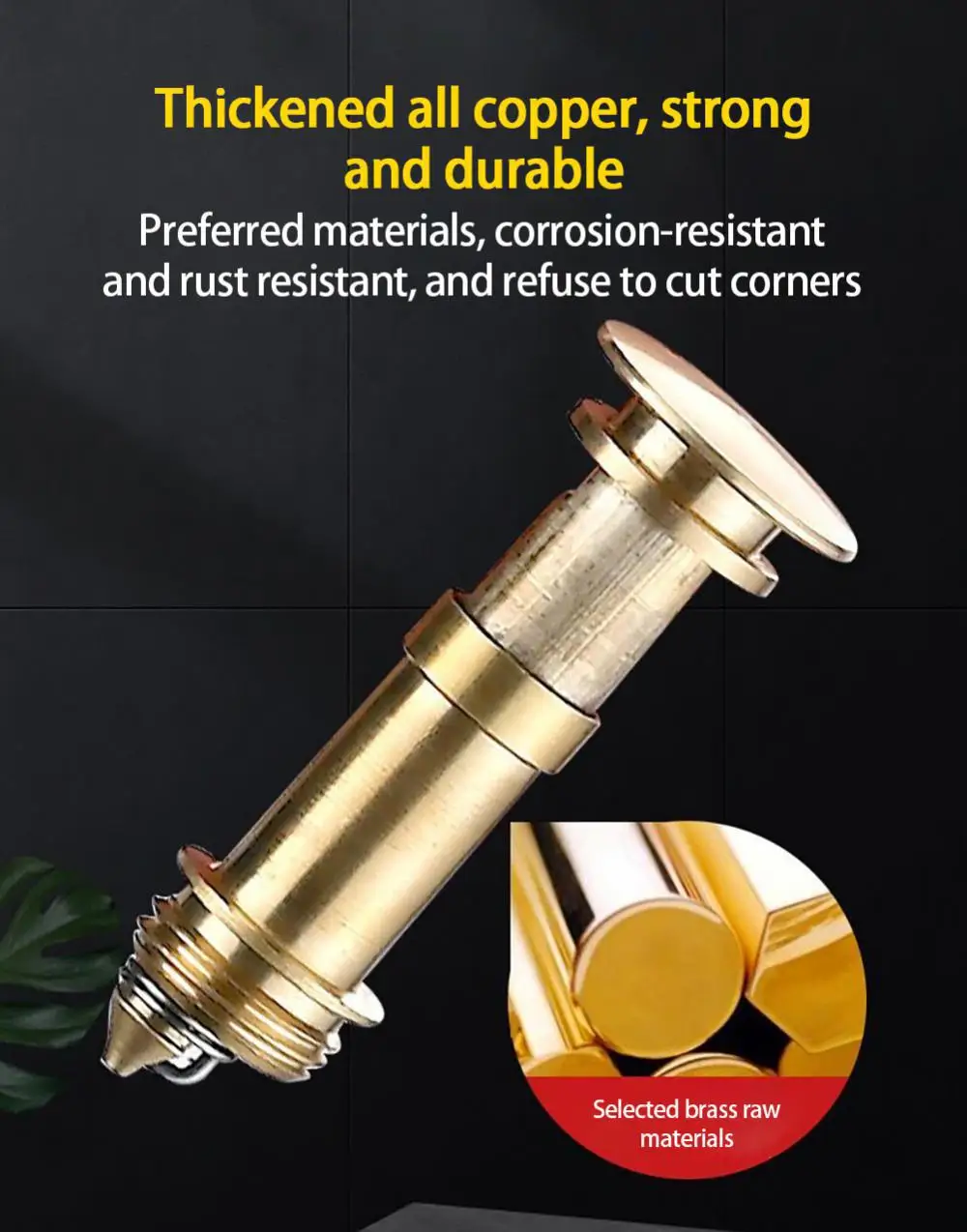 Description Picture 2 of itemUniversal Stainless Steel Pop-Up Bounce Core Basin Drain Filter Hair Catcher Shower Sink Strainer Bath Stopper Bathroom Tool