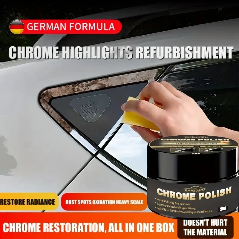 50g Chrome Restore Cream Auto Metal Polish & Rust Remover（Windows/Doors/Emblems） Restores Shine paint rust remover metal rust remover metal polish