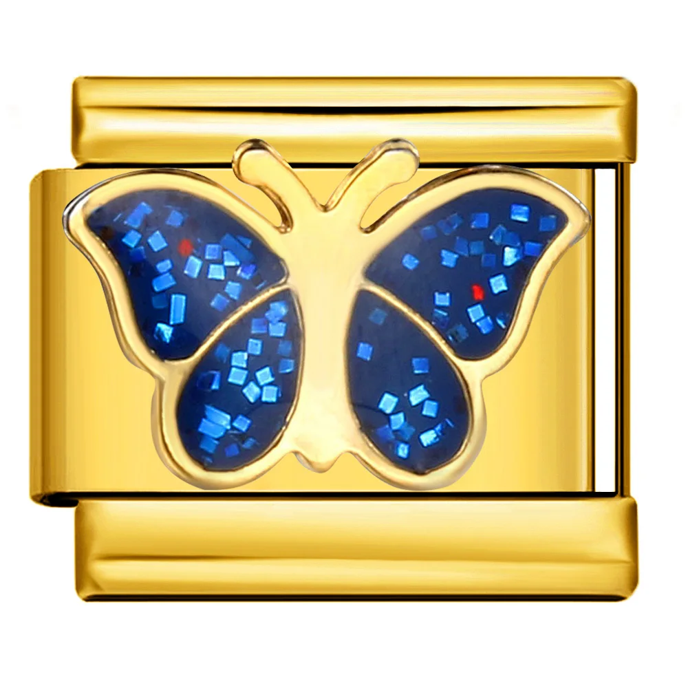 GEMOSA 9mm Alle Gold Farbe Mode Tier Serie Conch Biene Sonnenblume Katze Italienischen Schmuck Edelstahl Charms Link Armband DIY – Detail 3