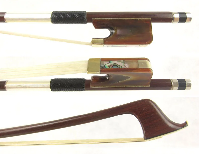 cello bow sized 4/4 with a red horn frog