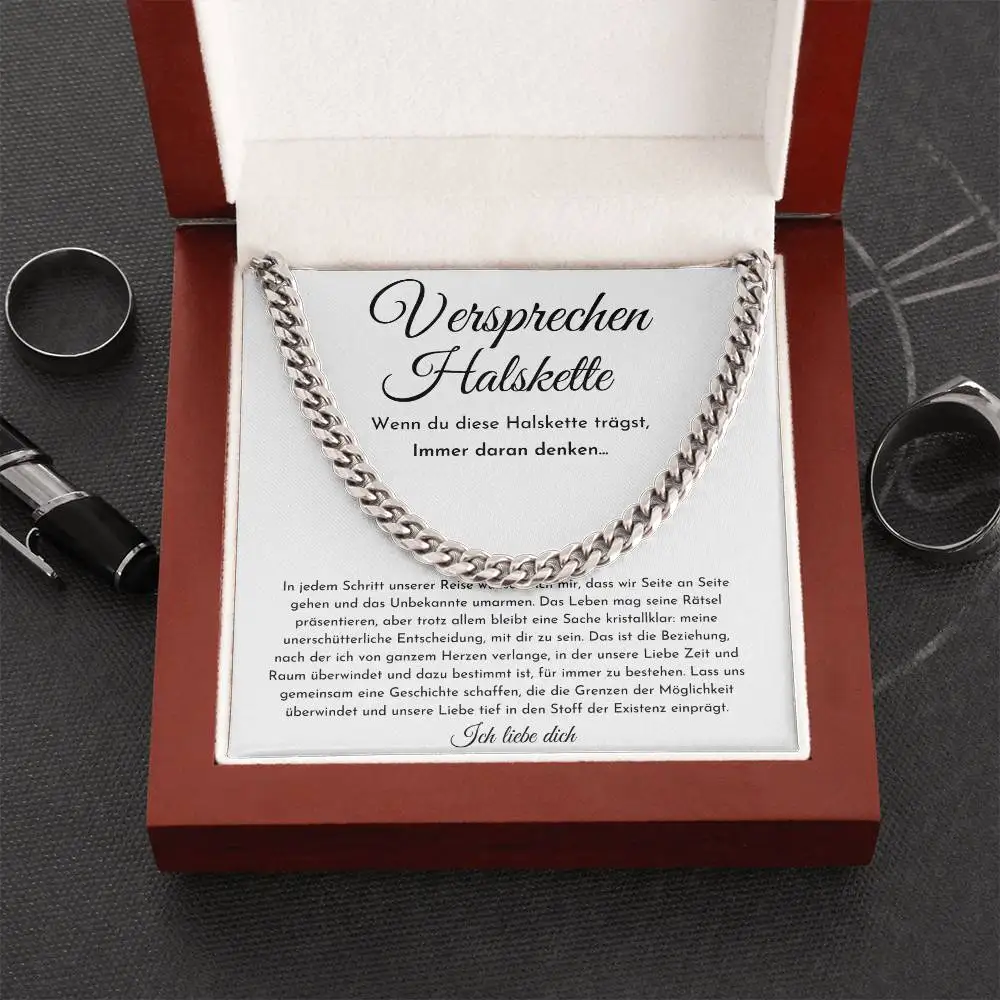Collana Uomo A Catena Cubana In Acciaio Inossidabile - Regalo Per Fidanzato, Marito O Amico - Idea Compleanno