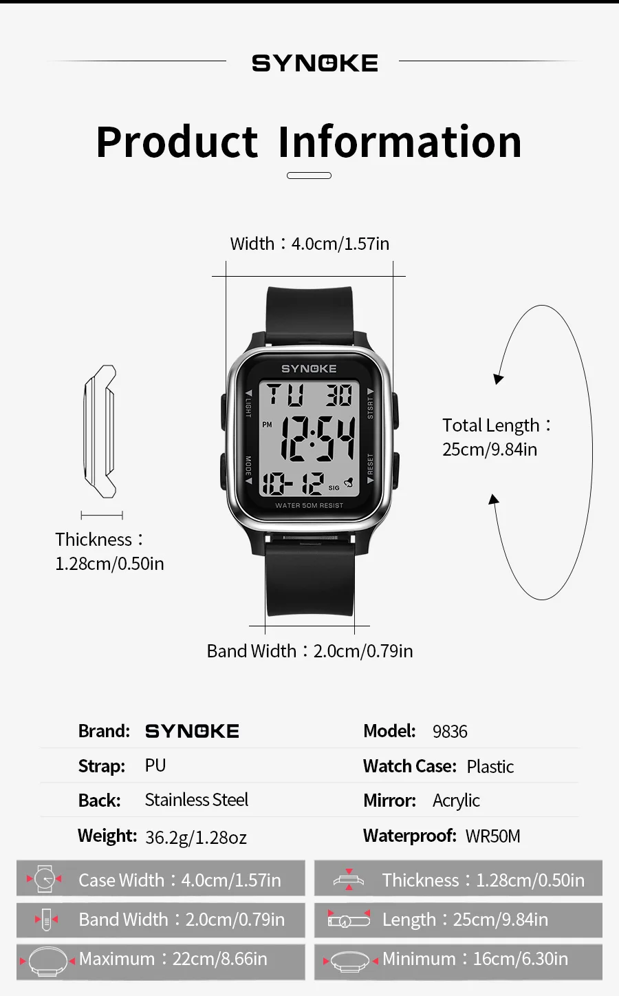 Synoke outdoor militär digital uhr neu für männer mode retro herren uhr sport wasserdicht herren uhr multifunktion ale leuchtend – Detail 2