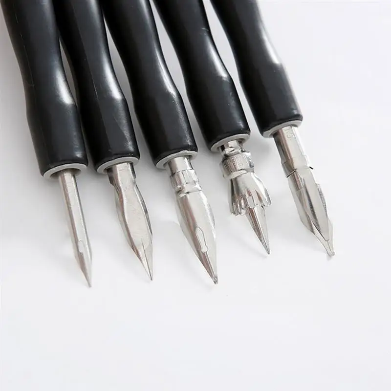 Dip Pen Set 12pcs Black Pen Dip Holder Drawing Comic Supplies Nib Penholder Painting Writing Manga Set Gift Accessories Holders