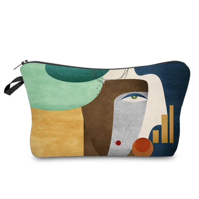 Deanfun Sloth Abstract Art  Cosmetic Bag Waterproof Printing Swanky Turtle Leaf Toilet Bag Custom Style for Travel  51476 55402