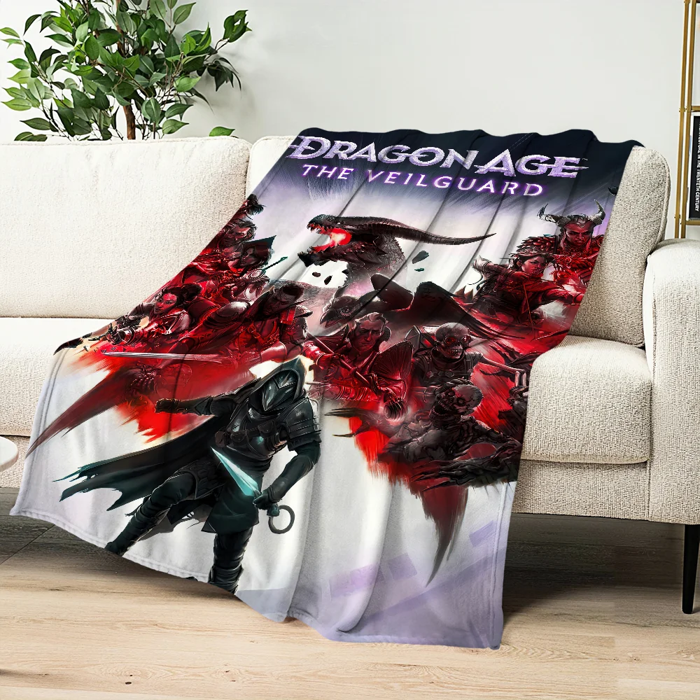 Game Dragon Age The Veilguard Blanket Plush Nap Sofa rug for Living Room Warm Office Bedroom Birthday Home Travel Kid Gifts 3