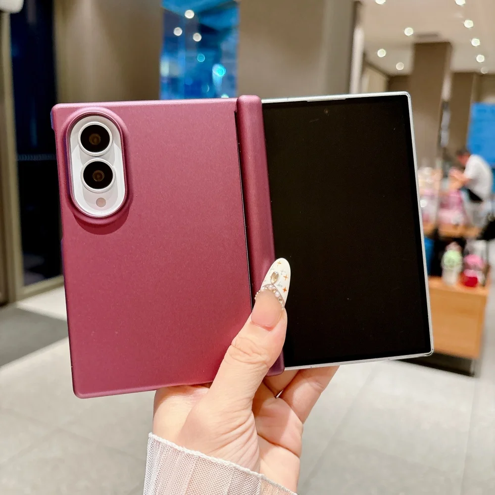 Metallic Paint Phone Case with Hinge Skin Feel and Dual-Axis Shockproof Bumper